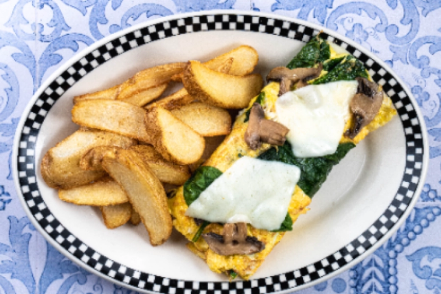 Omelete con Espinaca y Champinones